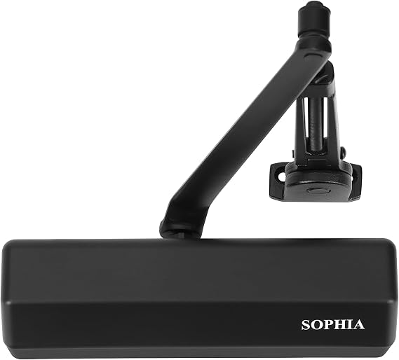 SOPHIA Door Closer Hold Open for Home, Door Closers Commercial Heavy Duty, Adjustable Speed & Spring Power 1-6, Hydraulic Door Closer Hinge Self Closing, No Slam, ADA & UL, DK4000, Matte Black