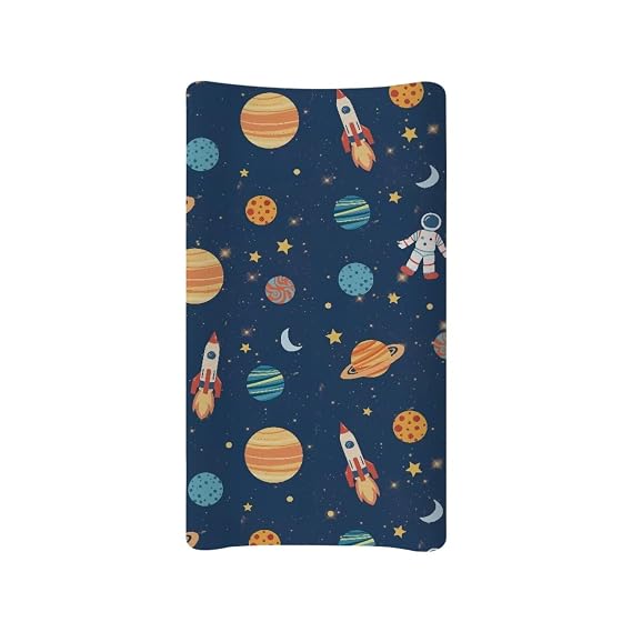 Planets Astronaut Changing Pad Cover for Baby Girls Boys Comfort Diaper Change Table Pad Covers Soft Changing Pad Sheets