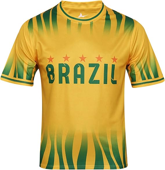 Brazil Soccer Fan Jersey For Women Men Short-sleeved Football Shirt Quick Dry Breathable Football Supporters Sport Casual T Shirt In Polyester Fiber