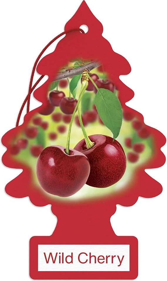 LITTLE TREES Car Air Freshener | Hanging Paper Tree for Home or Car | Wild Cherry | Single Tree per Package