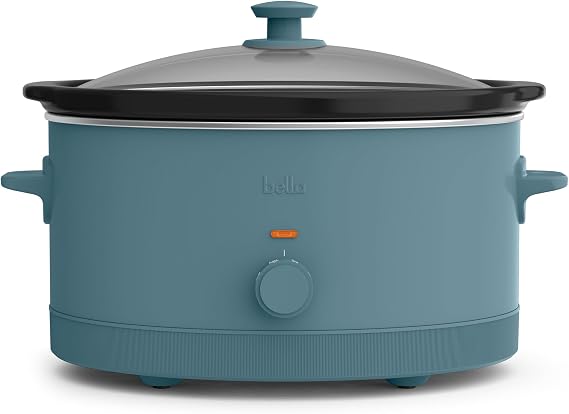 bella 6qt Manual Non-Toxic Slow Cooker with Cord Storage, Surf