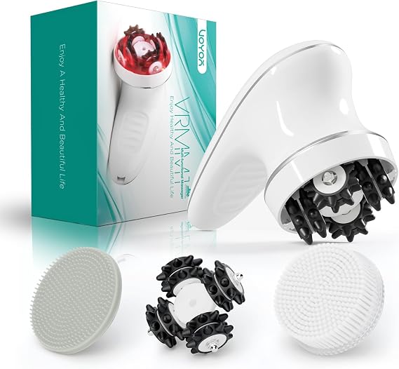 VOYOR Electric Cellulite Massager Tool, Deep Tissue Body Sculpting Machine | Anti Cellulite Massager for Arms, Abdomen, Legs, Buttocks, 3 Massage Heads, 3 Strengths, IPX7 Waterproof & Cordless, VRMM1