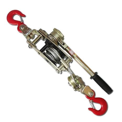 4 ton Heavy Duty 2 Hook Steel Cable Double Gear Power Puller Tool, Cable Winch Puller, Heavy Duty Pulling Winch, Multi-Purpose Puller
