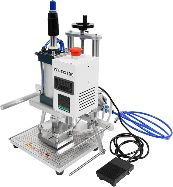 Digital Embossing Machine | Hot Foil Stamping Machine | 8x10cm Leather Bronzing Pressure Mark Machine | Air Operated Logo Leather PVC Press Digital Hot Foil Stamping Machine | 110V 500W