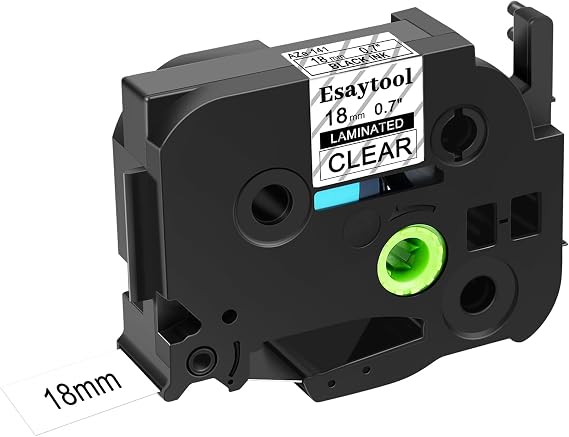 20 X Compatible with P-Touch TZe-141 AZE-141 TZ-141 Black on Clear 18mm 0.7'' Laminated Label Tape Replacement for Ptouch PT-1300 PT-2030 PT-300 PT-D400AD PT-E550W PT-P950NW Label Maker