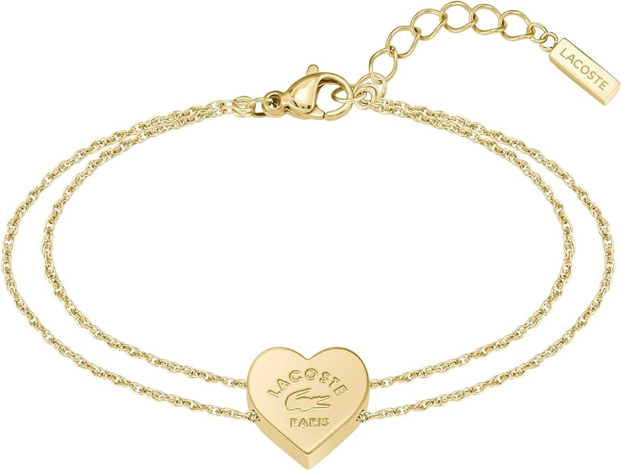 Lacoste Love My Croc Pendant Bracelet for Women - Stainless Steel Jewelry - Adjustable Band - Romantic Collection, Heart Shape Design - Fashion Accessory - Gift For Her