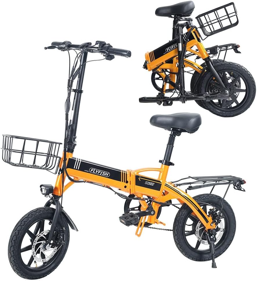 Electric Assisted Bicycle, Mini Velo, Folding Bicycle, Lightweight Bicycle, 14 Inch, Foldable, Switchable Bicycle, Small Vehicle, Pedal Driving, Assisted Driving, 36 v8ah, 250 W Stable Motor, LCD Display, Basket Included, Rainproof, Waterproof, USB Port, Labor Saving, Speed Saving, Street Riding, Travel, Outdoors, Easy Assembly, Type Authentication, Public Road Acceptable