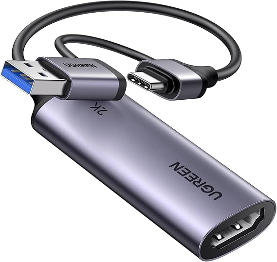 UGREEN 2K@30Hz 1080P 60FPS Video Capture Card 4K Input HDMI to USB 3.0 | 4K HDMI Input, Low Latency, Capture Card for Streaming Game Recording Compatible with Switch 2 Xbox PS4 PS5 PC Camera Usb C
