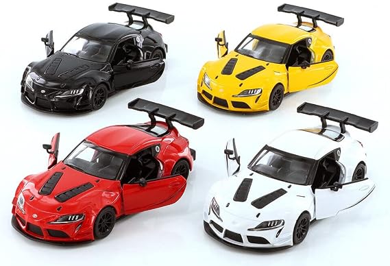 KiNSMART - Toyota GR Supra Concept Racing Edition 1:36 Scale 5" Die Cast Metal Super Sports Toy Car (4 Set)