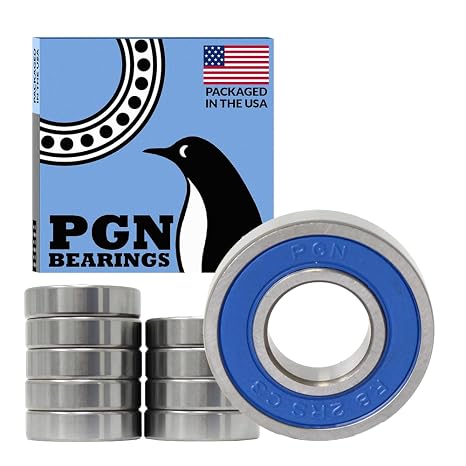 PGN R8-2RS (10 Pack) Ball Bearing 1/2" x1-1/8 x5/16 Chrome Steel Sealed