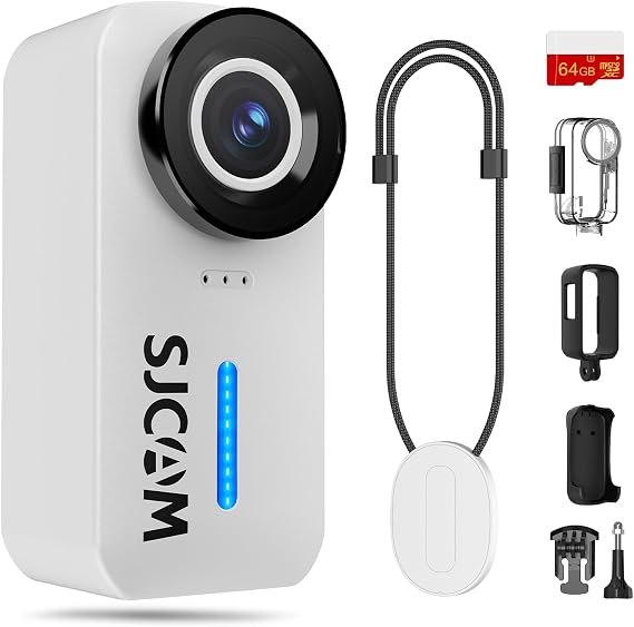 SJCAM C110+ 4K30FPS Action Camera Ultra HD with EIS, 170 Degree Wide Angle 98FT Waterproof Camera (White)