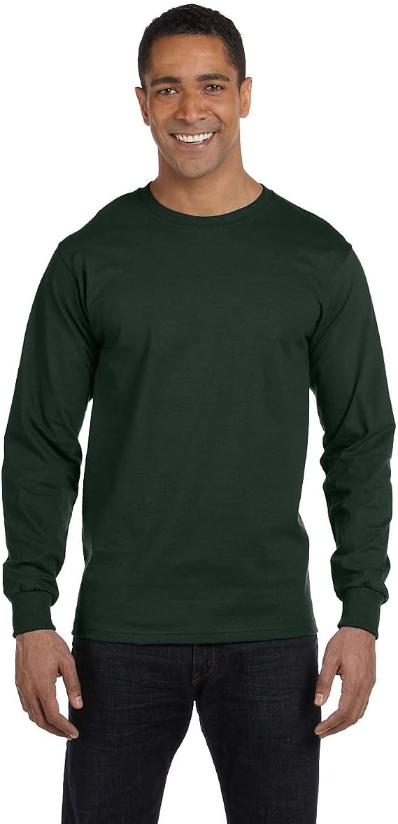 Hanes mens Beefyt T-shirt, Classic Heavyweight Cotton Crewneck Tee, Roomy Fit, 1 Or 2 Pack, Available in Tall
