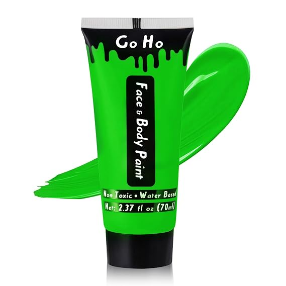 Go Ho Amazon Green Face Body Paint Washable for Halloween Makeup(2.37oz)