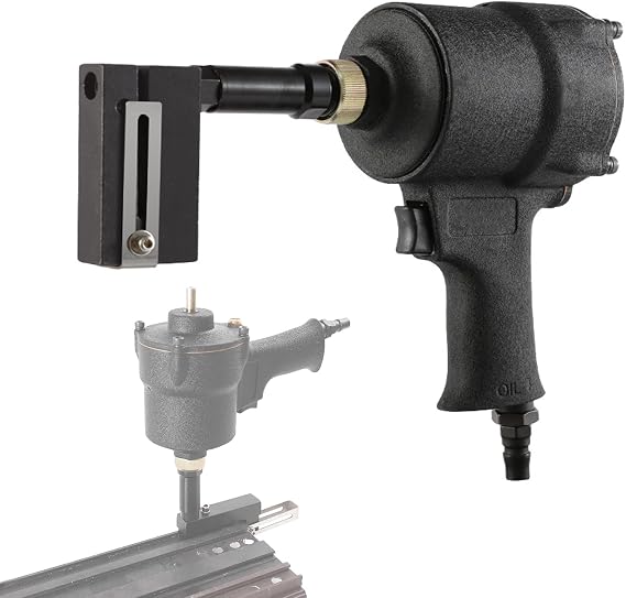 Industrial Sheet Metal Punching Gun, Pneumatic Hole Puncher, 3.2-6MM Air Metal Hole Punch Tool, Adjustable Margins, Clamp Head 360 Rotation, Heavy Duty Metal Hole Flange Opener, for Office and Home