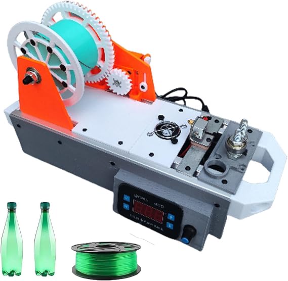 3D Printer Extruder Filament Maker Machine, Desktop Filament Extruder for 3D Printing,Recycled PET Bottle Recycler for Families, Digital Temperature Control, for Home, Small Studios, DIY Makers