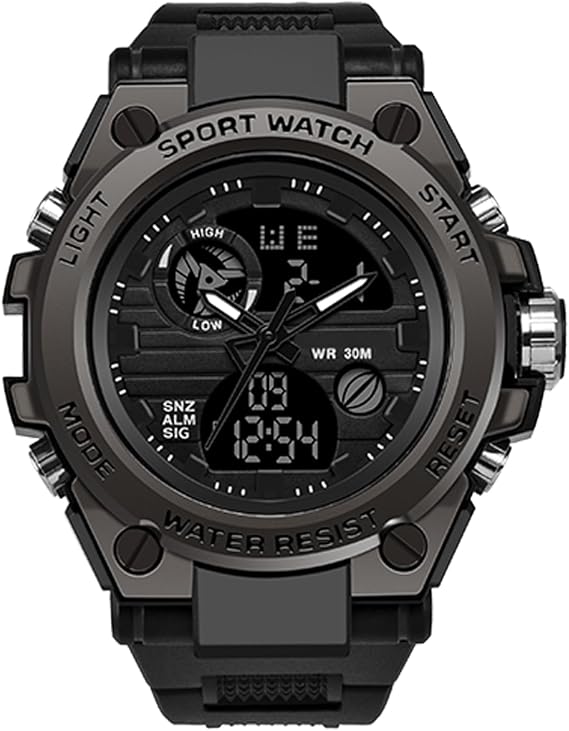 rorios Herren Militär Sportuhr Digital Quarz Uhr mit Silikon Armband Digitaluhren für Männer Jugendliche Elektronische Uhr mit Alarm Timer