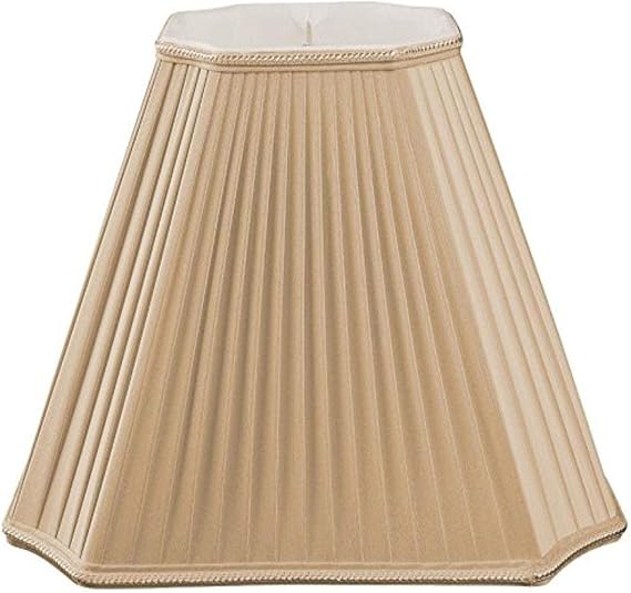 Royal Designs Inverted Cut Corner Pleated Designer Lamp Shade, Antique Gold, 5 x 11 x 9