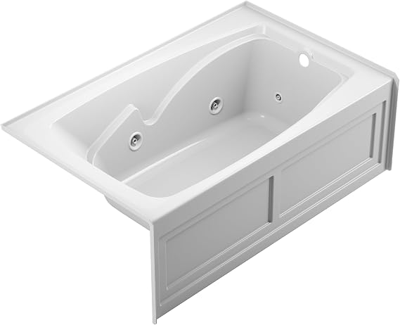 Jacuzzi CTS6036WRL2CHW Cetra 60in x 36in Three Wall Alcove Comfort Whirlpool Bathtub, White