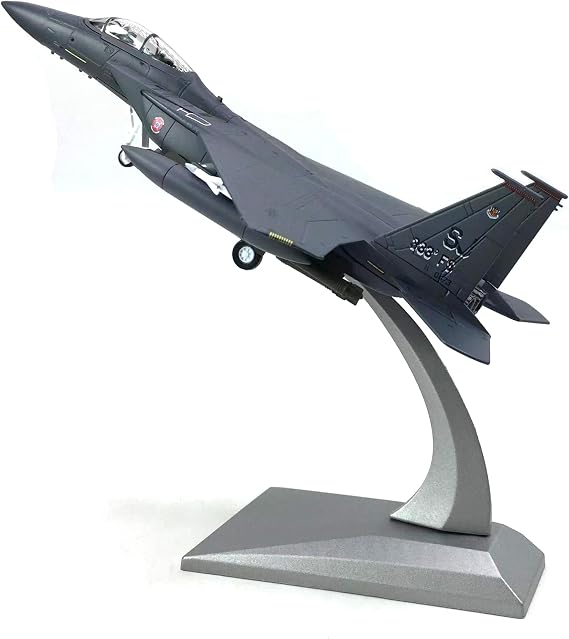 Diecast Airplane 1/100 Scale Model US Air Force F-15E Strike Eagle Fighter Jet Plane Model Attack Plane Military Airplane Models for Adults
