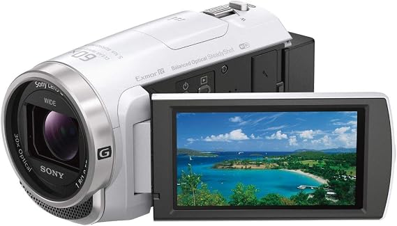 Sony Handycam HDR-CX680 Camcorder, White, 64GB Internal Memory, 30x Optical Zoom, HDR-CX680 W
