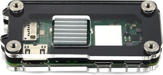 C4Labs Zebra Zero Heatsink Case for The Raspberry Pi Zero 2 - Single Pack, Black Ice