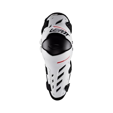Leatt Brace Adult Dual Axis Off-Road Motorcycle Pivoting Knee and Shin Hard Shell Impact Foam Guard, White, S/M