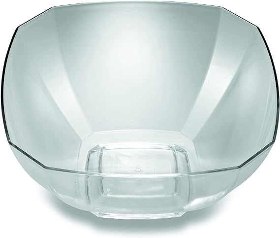 zappy Large Square Heavyweight Plastic Punch Bowl Clear 3 Gallon Bowl Large Salad Bowl Clear Serving Bowl