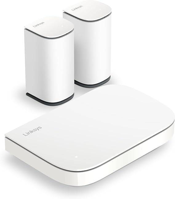 Linksys Multi-gig Micro Mesh WiFi 6 System | Connect 100+ Devices | Up to 5,000 Sq Ft | Speeds of up to 3.0 Gbps | 3Pk | No App Required | 2024 Release