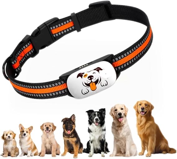 Smart Pet Tracker for Collar - Dog Tracker Pet Location Tracker with Holder, Compatible with Android & iOS, Waterproof & Up to10 Days Battery,Anti-Lost Tracking Device for Pets (Dog White)