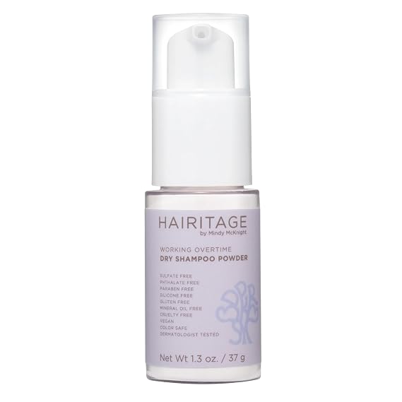 Hairitage Dry Shampoo Non-Aerosol Powder for Oily Hair - Mattifying, Volumizing, Style Extending, For Men & Women, Easily Blended, Absorbs Oil, Sweat, Odor, Lightweight, Vegan, 1.3 oz