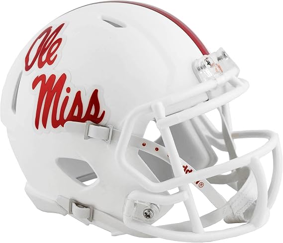 Riddell Mississippi Rebels Alternate White Revolution Speed Mini Football Helmet