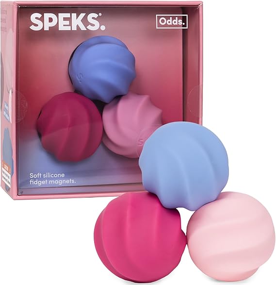 Speks Odds Soft Silicone Fidget Magnets | Silent Stress Relief Toys | Textured Magnetic Balls for Adults & Teens 14+ | Pink Swirls