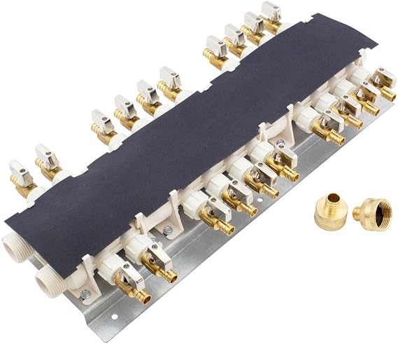 Apollo PEX 6907920CP 20 Port PEX Manifold (3/4-inch Inlets, 1/2-inch Outlets) with Shutoff Valves