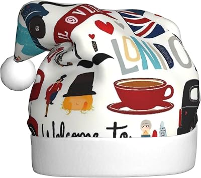 Santa Hat For Adults Christmas Hat Unisex Holiday Xmas Hats For New Year Festive Party,London Symbols