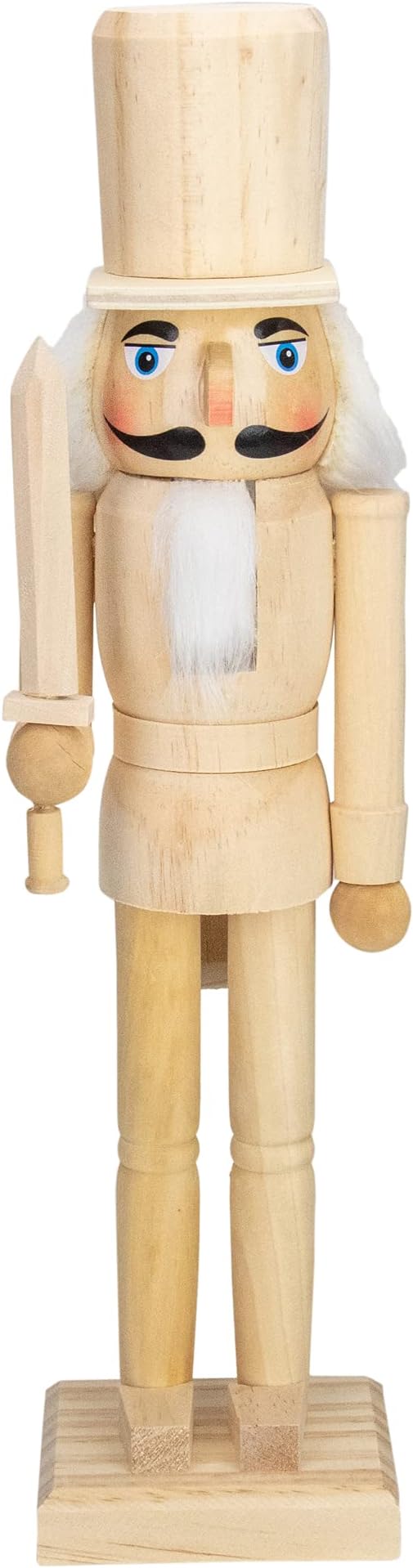 15" Unfinished Paintable Wooden Christmas Nutcracker with Sword