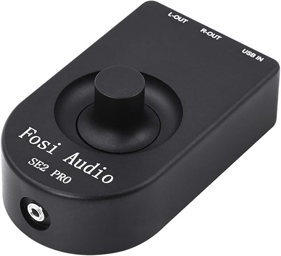 Fosi Audio SE2 Pro - USB DAC & Headphone Amplifier Stereo Mini Pre-Amplifier, ES9018K2M + SA9023 + AD823 + AD823 Chips for 24 Bit/96kHz USB Decoder to RCA/AUX with Volume Control