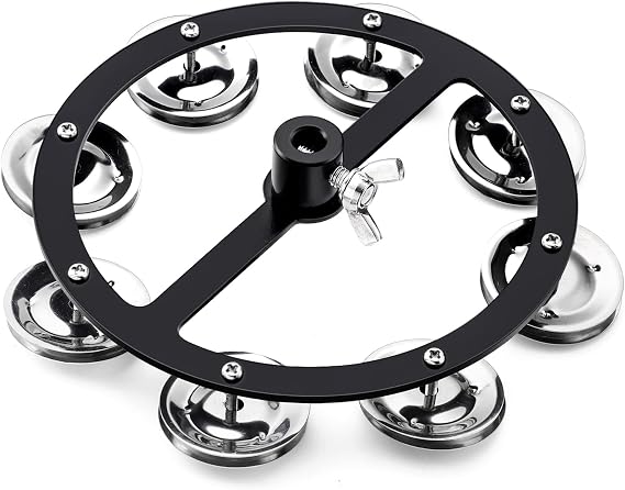 Facmogu 5.5in Cymbal Hi-hat Tambourine with 8-pair Stainless Steel Jingles