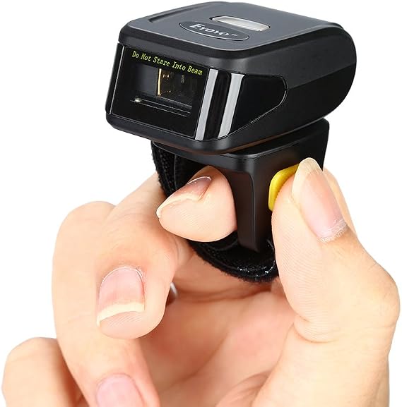 Eyoyo Portable Mini 1D UPC Wireless Wearable Ring Finger Barcode Scanner | Bluetooth&2.4G Wireless&USB Wired Connection, ISBN Inventory Bar Code Reader, Compatible with iPhone, iPad, Android, Tablet
