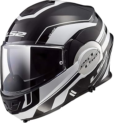 LS2 Helmets Valiant Lumen MatteGloss Graphic Unisex-Adult Flip-Up-Helmet-Style Motorcycle Helmet Matte Black, Medium
