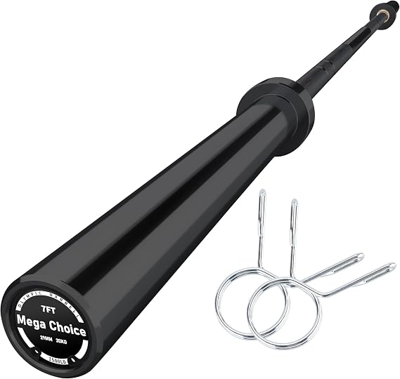 7Ft 45LBS Barbell Bar for Weightlifting and Powerlifting 45lb, 1500Lbs Load Capacity Bench Press Fit 2" Standard Weights, Strength Training for Home Gym Exercises
