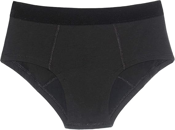 Thinx Super Cotton Brief Period Underwear| Menstrual Underwear| Period Panties Black