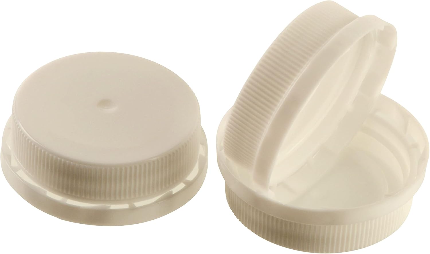EcoQuality White 38MM Tamper Evident Ratchet Caps and Lids for Plastic Juice Bottles, Smoothie Bottles, Fresh Squeezed Juice Containers 50 Pack