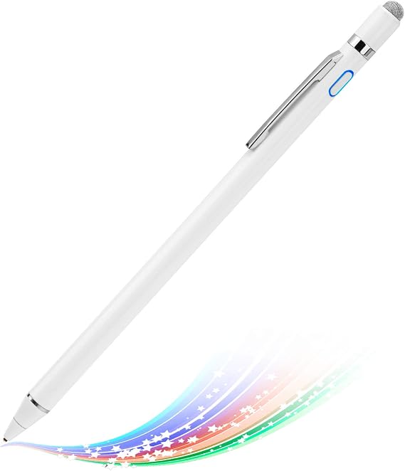 Stylus Pen for Amazon Fire HD 8 Plus Pencil, EDIVIA Active Stylus Pen with 1.5mm Ultra Fine Metal Tip Pencil Stylus for Amazon Fire HD 8 Plus Drawing and Sketching Pen,White