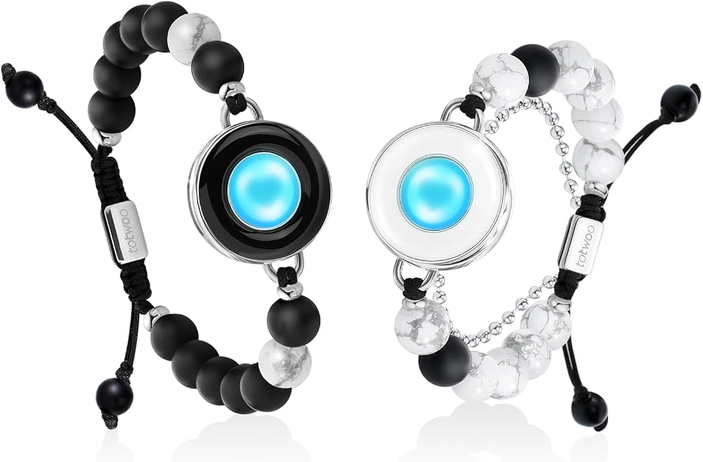 TOTWOO Long Distance Touch Bracelets for Couples, Smart Jewelry for Love