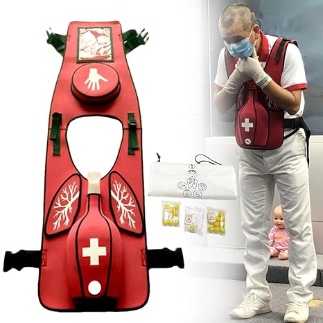Anti Choking Obstruction Trainer Vest - Heimlik Practice Training Model Education for Nurse & Student First Aid Teaching Accessories (Adult)