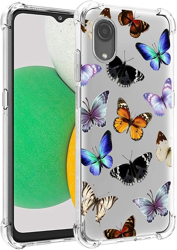 Phone Case for Galaxy A03 Core Case, Samsung A03 Core SM-A032F Case for Girls Women, Soft Clear TPU Protective Transparent Case Cover for Samsung Galaxy A03 Core (Colorful Butterfly)