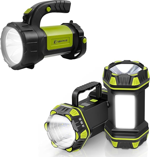 AlpsWolf LED Flashlight Spotlight Lantern Bundle with 2 Pack Camping Flashlights, 4800 Capacity, 8 Modes Portable Camping Light for Emergency, Hurricane,Hiking, Power Outages, Camping Essentials