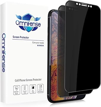 4 Way 360 Privacy Tempered Glass Screen Protector for iPhone 11 / iPhone XR, Horizontal and Vertical Anti Spy 9H Scratch Resistant Case Friendly, 2 Pack