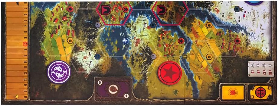 Stonemaier Games: Scythe Board Extension | Add to Scythe (Base Game) to Make The Map and Hexes Extra Large | Great for Games with a High Player Count | 1-7 Players