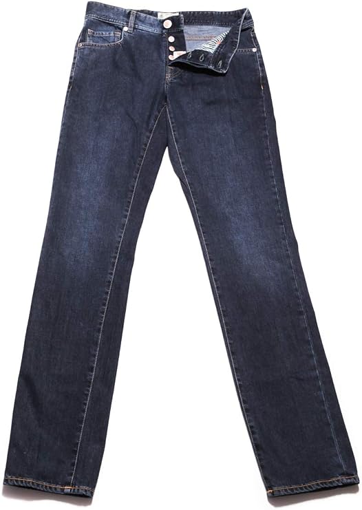 Luigi Borrelli Denim Blue Solid Cotton Blend Pants - Slim
